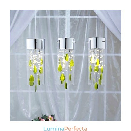 Lampă artistică cu pandantiv din cristal cu decorațiuni verzi Baza becului G4 Lampă artistică cu pandantiv din cristal cu decorațiuni verzi Baza becului G4