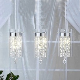 Lampă de suspendare artistică din cristal cu abajururi din sticlă, bază de bec G4