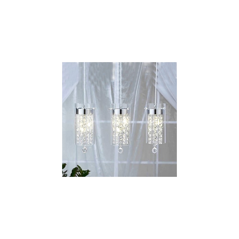 Lampă de suspendare artistică din cristal cu abajururi din sticlă, bază de bec G4