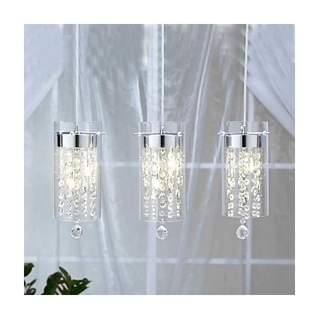Lampă de suspendare artistică din cristal cu abajururi din sticlă, bază de bec G4 Lampă de suspendare artistică din cristal cu abajururi din sticlă, bază de bec G4