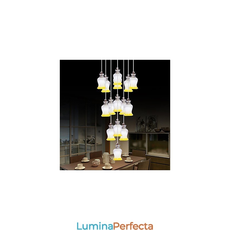 Restaurant 15 Head Of Modern Simple Crystal Pendant Pandantiv