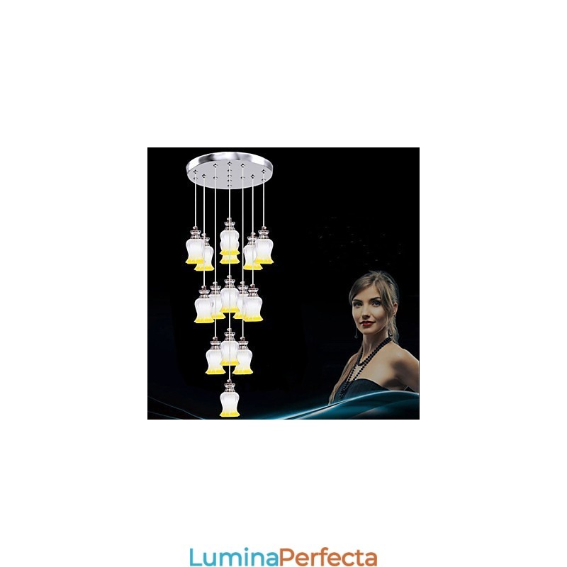 Restaurant 15 Head Of Modern Simple Crystal Pendant Pandantiv