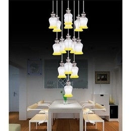 Restaurant 15 Head Of Modern Simple Crystal Pendant Pandantiv