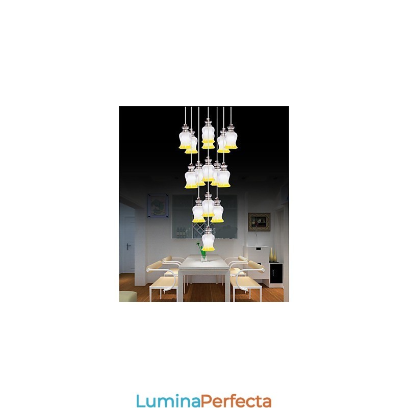 Restaurant 15 Head Of Modern Simple Crystal Pendant Pandantiv