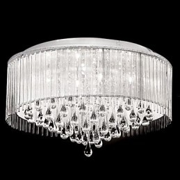 Lampă elegantă pendanta Crytal cu 8 lumini în umbră cilindru