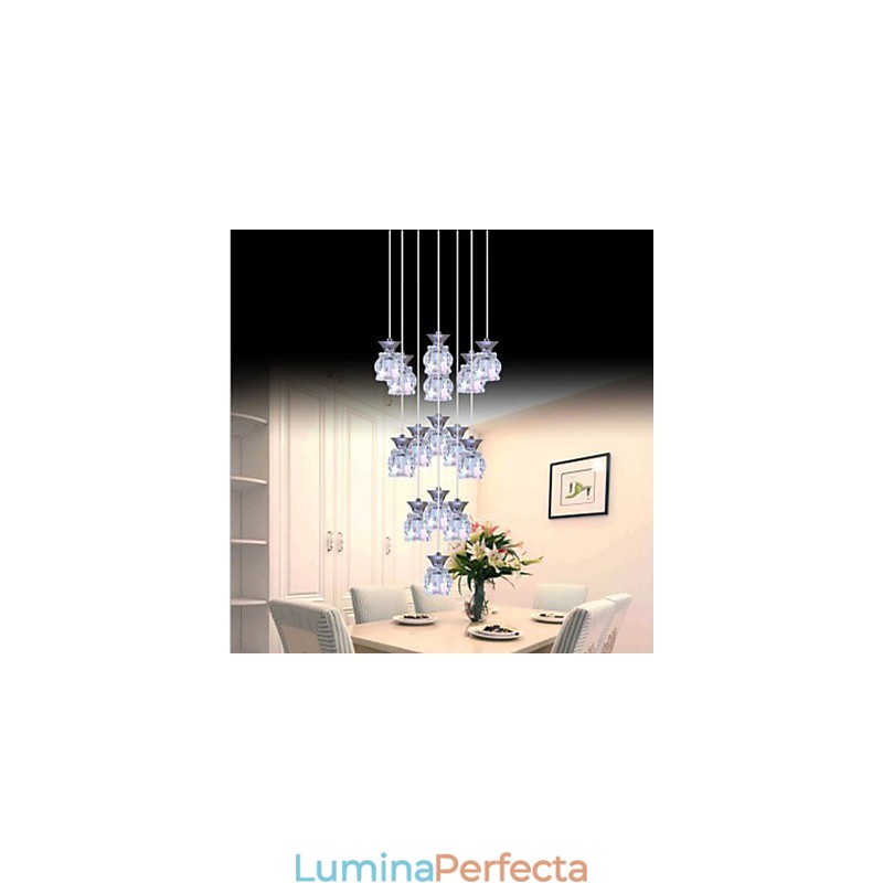 Restaurant 15 Head Of Modern Simple Crystal Pendant Pandantiv