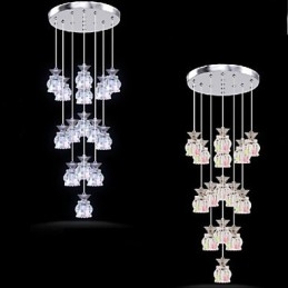 Restaurant 15 Head Of Modern Simple Crystal Pendant Pandantiv