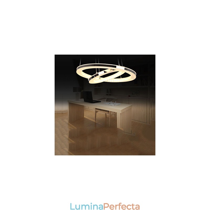 Lampă suspendată din acril Candelabru rotund cu 2 inele Corpuri de iluminat