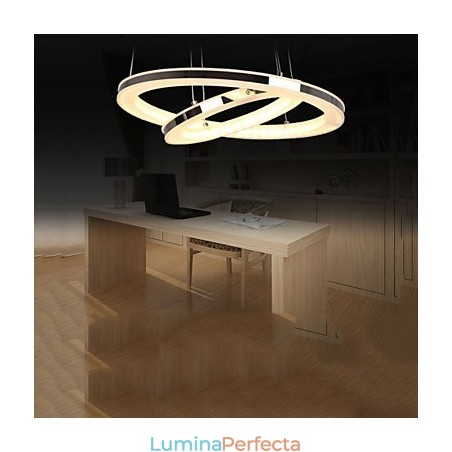 Lampă suspendată din acril Candelabru rotund cu 2 inele Corpuri de iluminat Lampă suspendată din acril Candelabru rotund cu 2 inele Corpuri de iluminat
