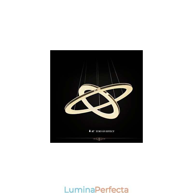 Lampă suspendată din acril Candelabru rotund cu 2 inele Corpuri de iluminat