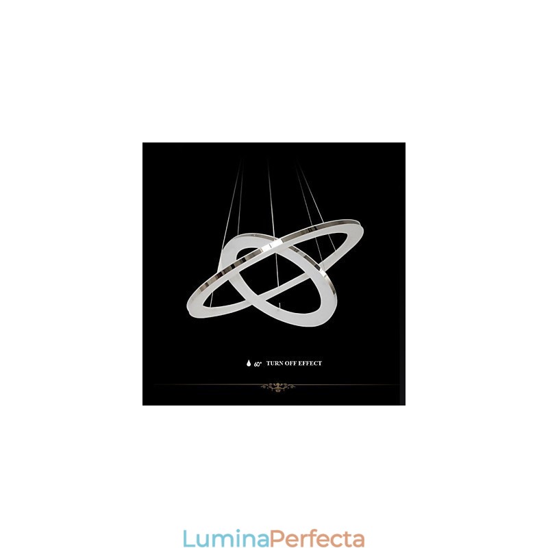 Lampă suspendată din acril Candelabru rotund cu 2 inele Corpuri de iluminat