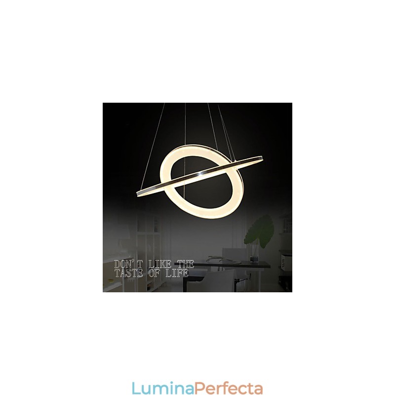 Lampă suspendată din acril Candelabru rotund cu 2 inele Corpuri de iluminat