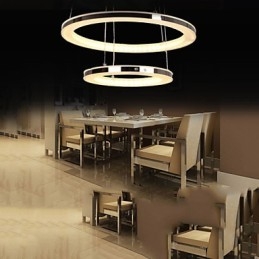 Lampă suspendată din acril Candelabru rotund cu 2 inele Corpuri de iluminat