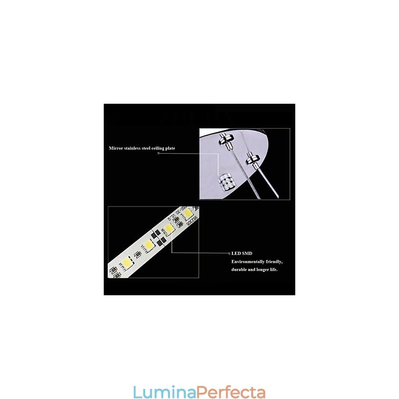 Lampă suspendată din acril Candelabru rotund cu 2 inele Corpuri de iluminat