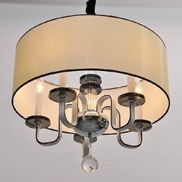 Lampă suspendată modernă și contemporană din metal cromat din cristal