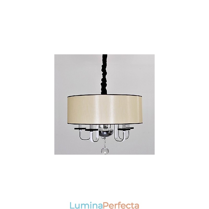 Lampă suspendată modernă și contemporană din metal cromat din cristal