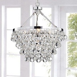 Candelabru tradițional din metal cromat din cristal