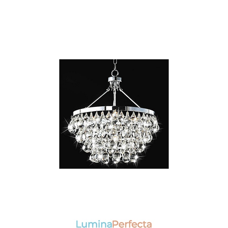 Candelabru tradițional din metal cromat din cristal