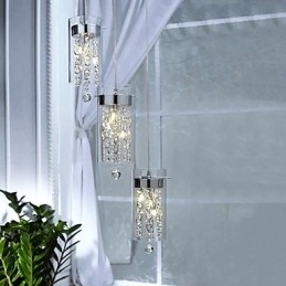 Lampă artistică din cristal cu abajururi de sticlă