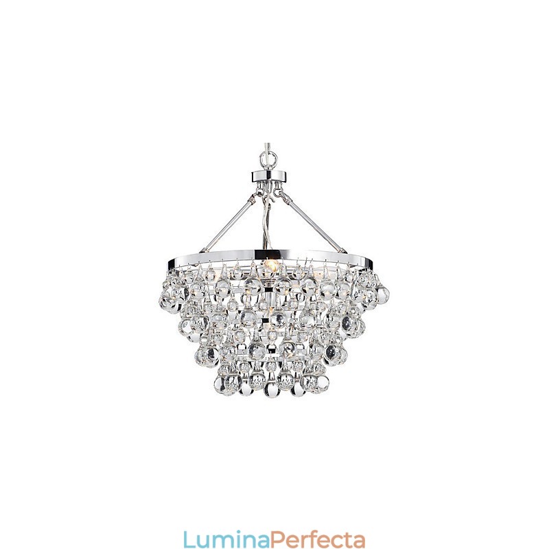 Candelabru tradițional din metal cromat din cristal