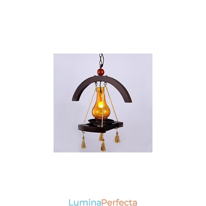 Lampă suspendată din lemn masiv Americange