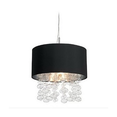 Lampă suspendată modernă cu 7 lumini și abajur pentru tambur din material negru (bază) Lampă suspendată modernă cu 7 lumini și abajur pentru tambur din material negru (bază)
