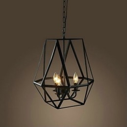 Lampă suspendată din metal cu pictură în stil rustic