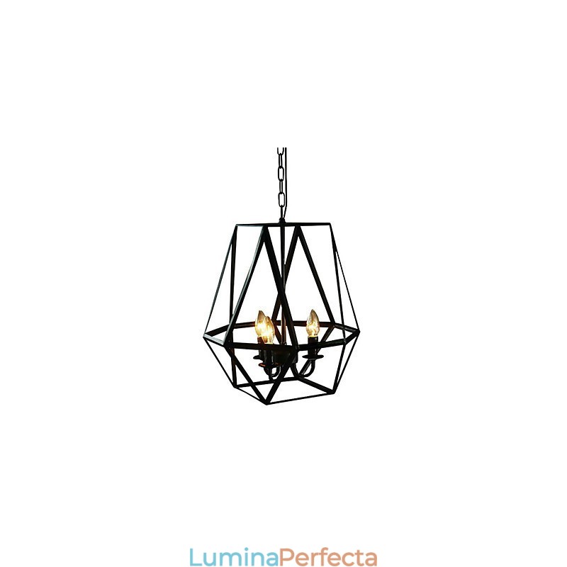 Lampă suspendată din metal cu pictură în stil rustic