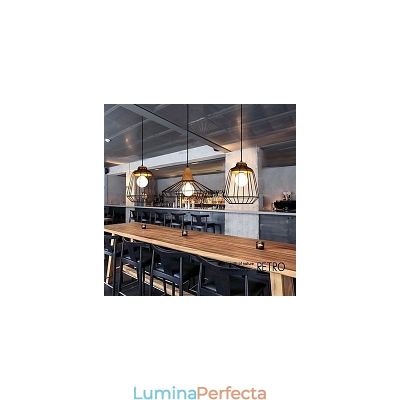 Candelabru de artă din fier în formă de cușcă de păsări retro american