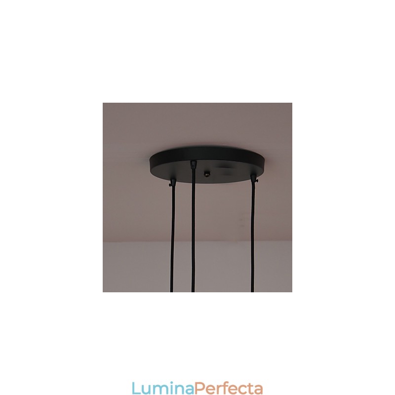 Pandantiv vintage cu 3 lumini in nuanta de fier