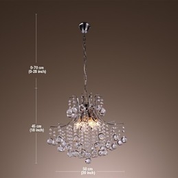 Lampă suspendată din metal galvanizat în stil mini din cristal modern și contemporan