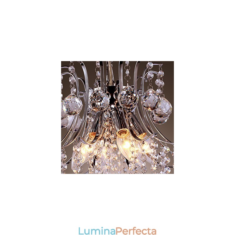 Lampă suspendată din metal galvanizat în stil mini din cristal modern și contemporan