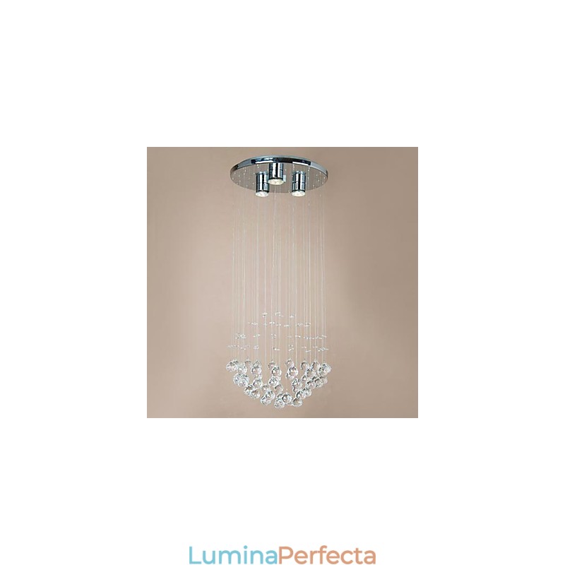 Montaj modern cu 3 lumini cu margele de cristal