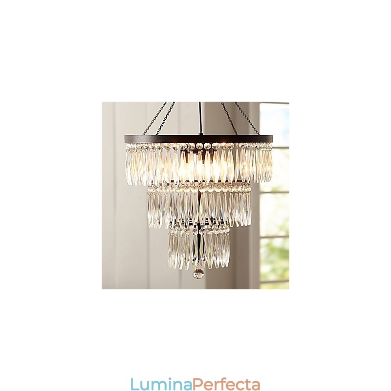 Pandantiv 3 Lumini Modern Elelgant Metal Cristal Pictură