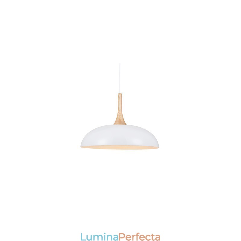 Mini lampă suspendată artistică 1 lumină modernă simplitate negru alb finisaj aluminiu și lemn droplight