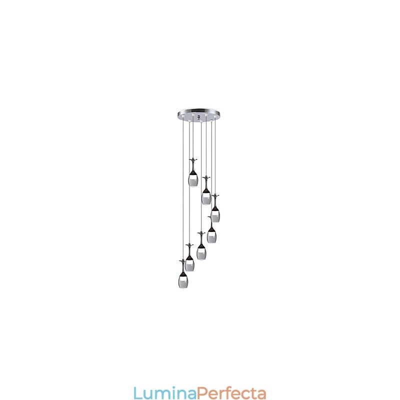 Lampă suspendată modernă 7 lumini Becuri integrate incluse Lumină scară