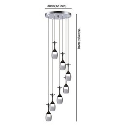 Lampă suspendată modernă 7 lumini Becuri integrate incluse Lumină scară