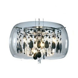 Lampă suspendată galvanizată, modernă, contemporană, din cristal, în stil mini