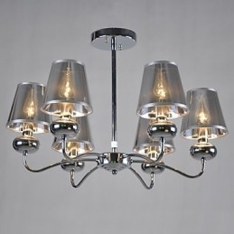 Candelabru vintage 6 lumini pictură clasică din țesătură metalică