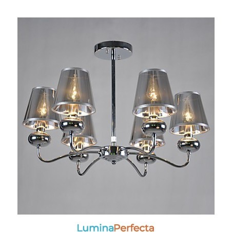 Candelabru vintage 6 lumini pictură clasică din țesătură metalică Candelabru vintage 6 lumini pictură clasică din țesătură metalică
