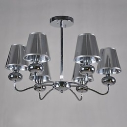 Candelabru vintage 6 lumini pictură clasică din țesătură metalică