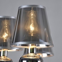 Candelabru vintage 6 lumini pictură clasică din țesătură metalică