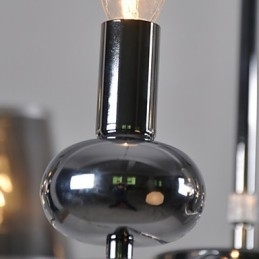 Candelabru vintage 6 lumini pictură clasică din țesătură metalică