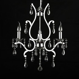 Candelabru de cristal cu 3 lumini din metal