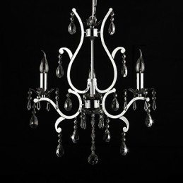 Candelabru de cristal cu 3 lumini din metal