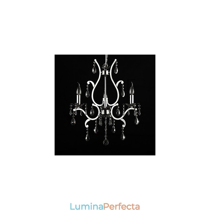 Candelabru de cristal cu 3 lumini din metal