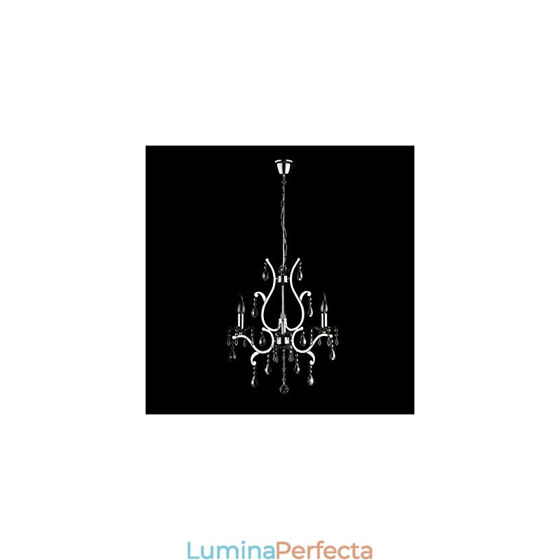 Candelabru de cristal cu 3 lumini din metal