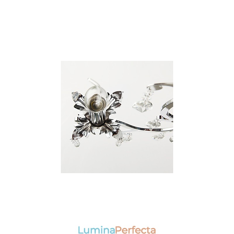 Candelabru de cristal cu 3 lumini din metal