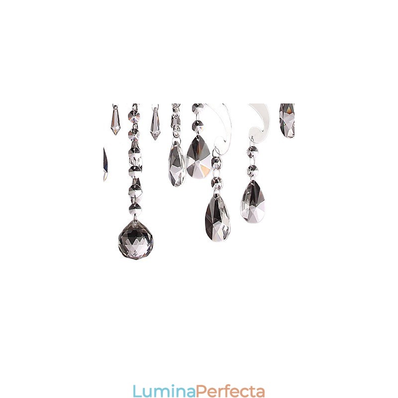 Candelabru de cristal cu 3 lumini din metal