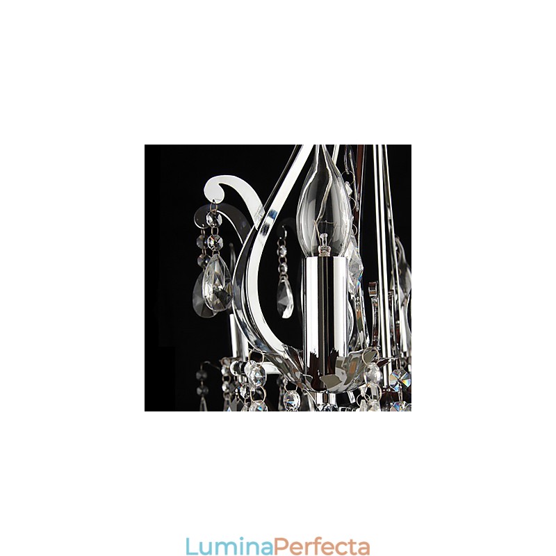Candelabru de cristal cu 3 lumini din metal